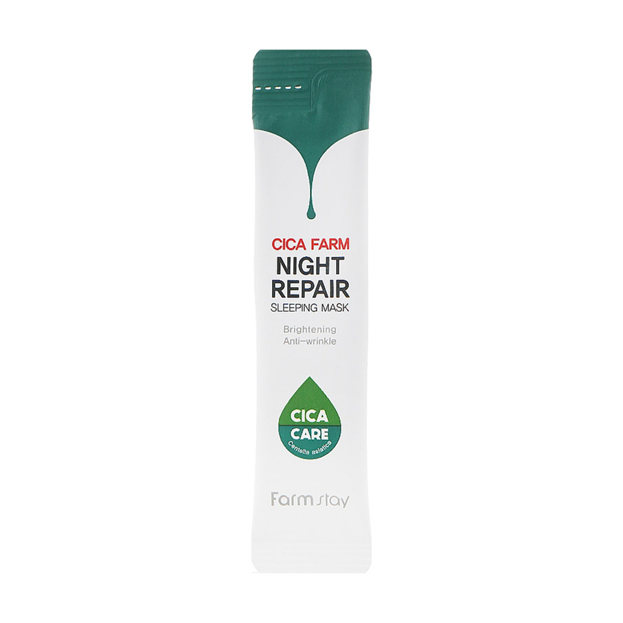 Відновлювальна нічна маска для обличчя FarmStay Cica Farm Night Repair Sleeping Mask з центелли азіатської, 4 мл